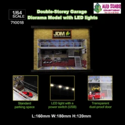 G-FANS - 1:64 Scale - JDM Garage Diorama With LED Light Double-Deck Garage