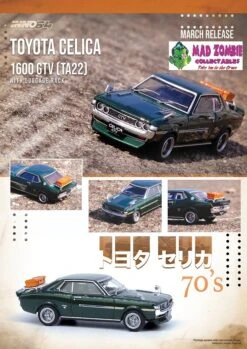 Inno 64 1:64 Scale - Toyota Celica 1600 GTV (TA22) Green With Luggage Rack