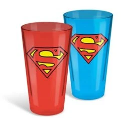Superman Metallic Conical Glasses Set Of 2