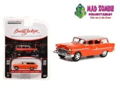 Greenlight 1/64 Barrett-Jackson Series 10 – 1955 Chevrolet Handyman Custom Wagon (Lot #1285) – Custom Metallic Orange With White Roof