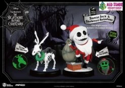 BEAST KINGDOM Nightmare Before Christmas Mini Egg Attack Statue - Santa Jack & Skeleton Reindeer
