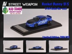 Street Weapon 1:64 Scale - Nissan Silvia Rocket Bunny S15 Blue Carbon-Hood - Limited To 299 Pieces World Wide