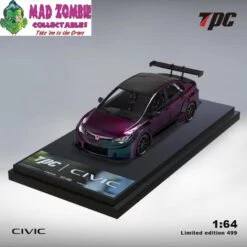 TPC 1:64 Scale - Honda Civic Magic Purple Black Rims - Limited To 499 Pieces World Wide
