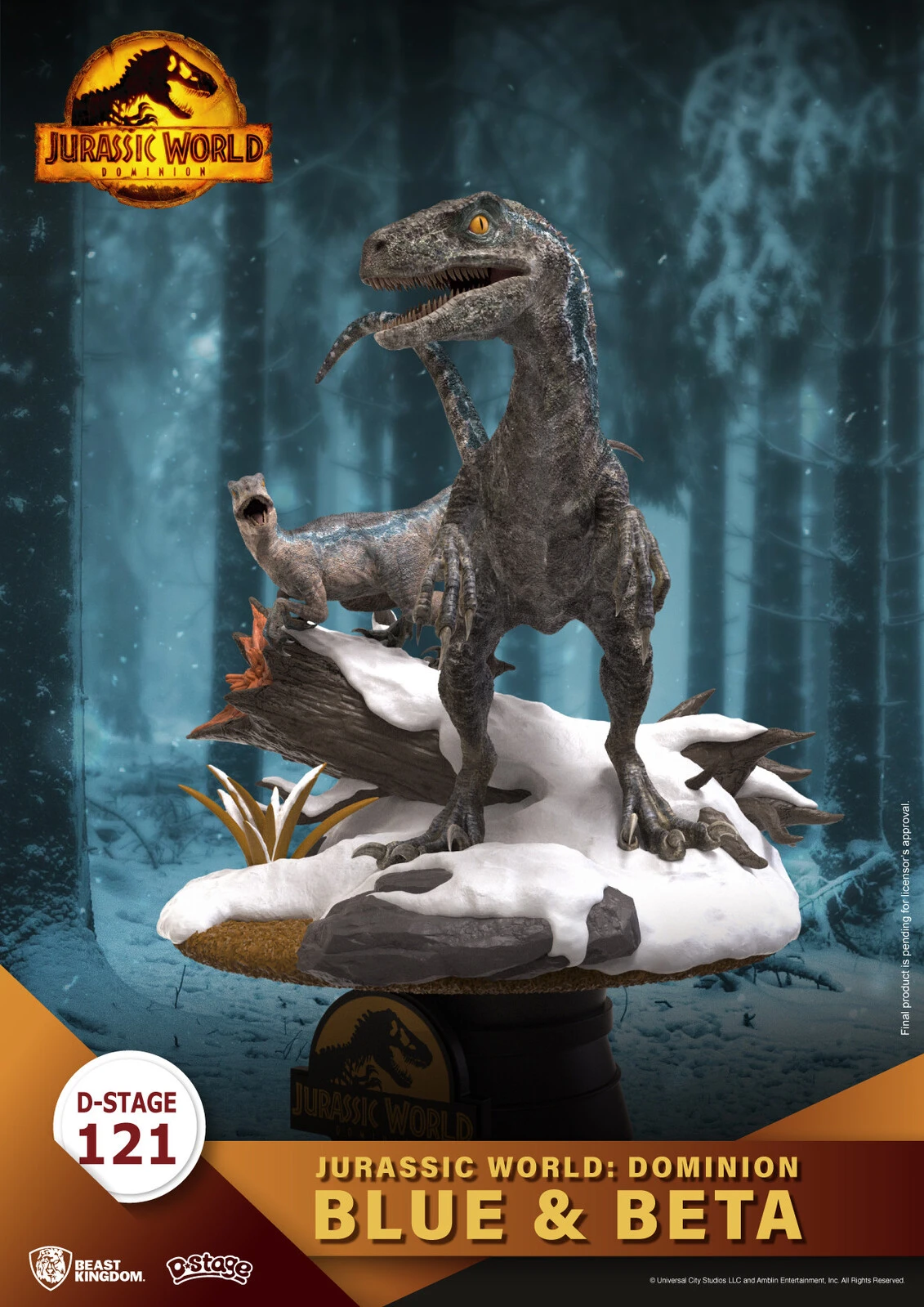 Beast Kingdom D Stage Jurassic World Dominion Blue & Beta Statue - Image 3