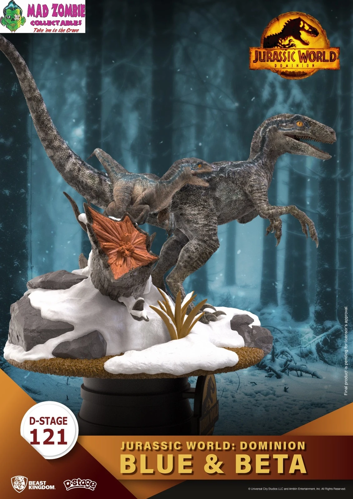 Beast Kingdom D Stage Jurassic World Dominion Blue & Beta Statue