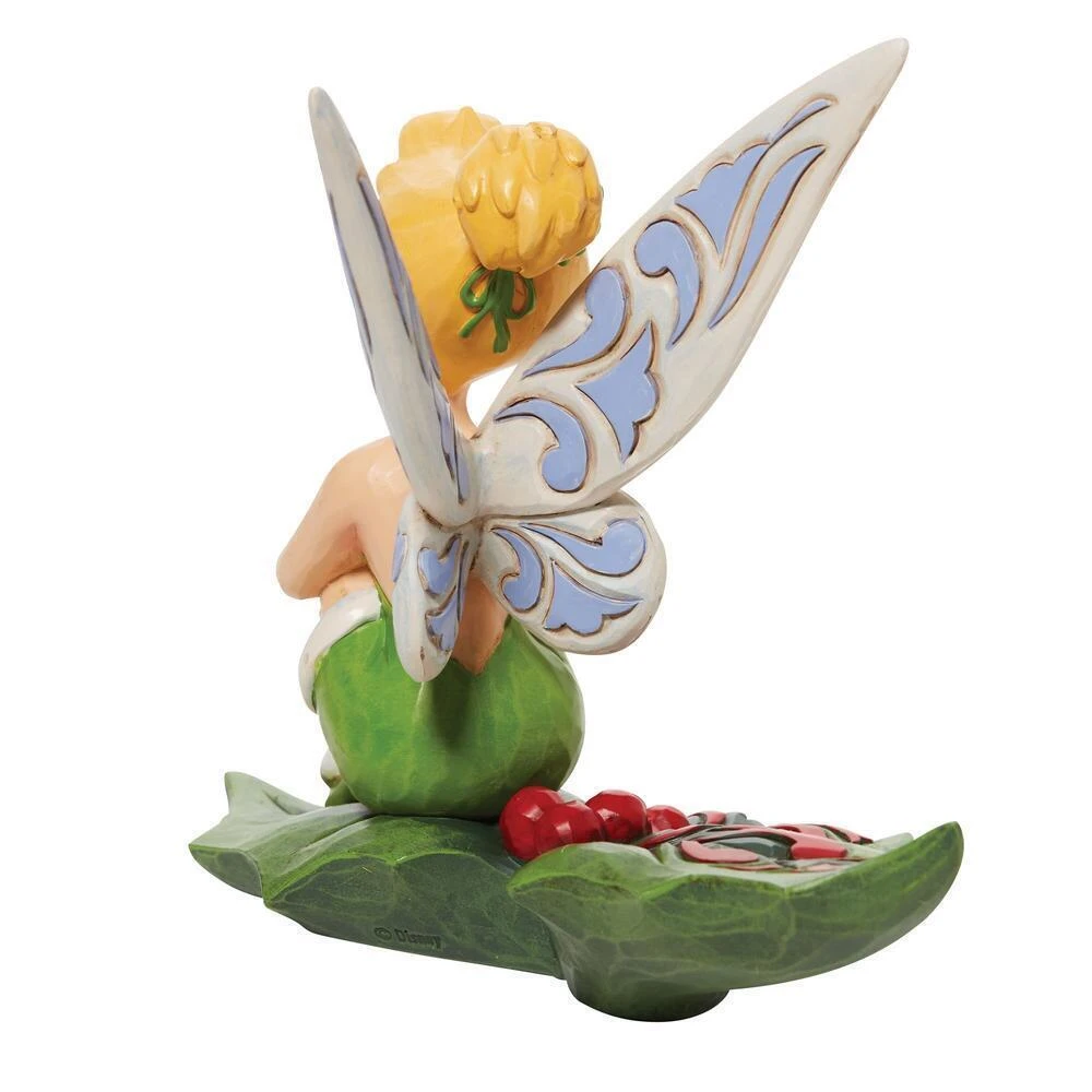 Enesco Jim Shore Disney Traditions - Peter Pan - Tinkerbell Sitting On Holly Statue - Image 2