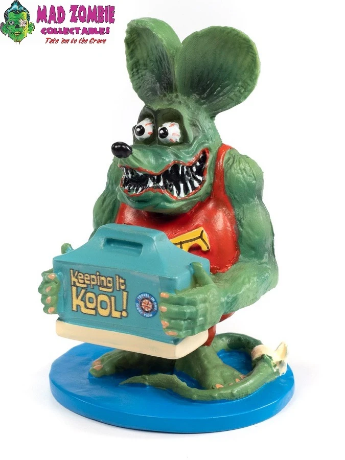 Auto World 1/24 Scale - Rat Fink 1966 VW Beetle With Tear Drop Trailer With Rat Fink Figure - Image 6