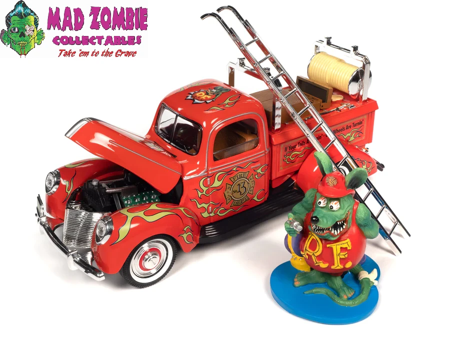Auto World 1/18 Rat Fink Fire Truck With Resin Figure - Image 2