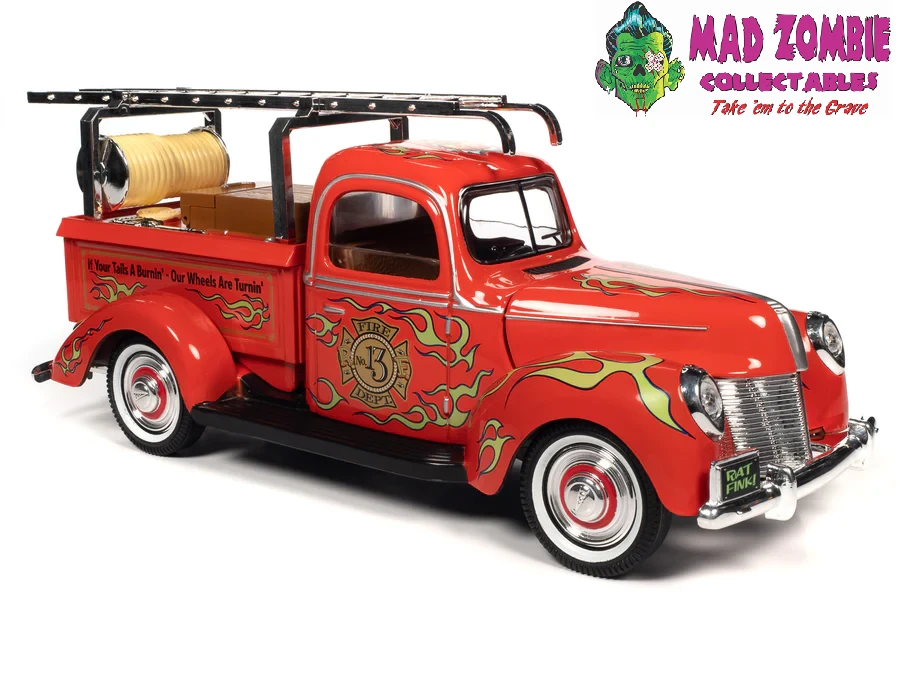 Auto World 1/18 Rat Fink Fire Truck With Resin Figure - Image 3