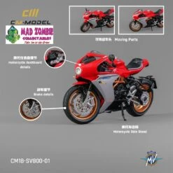 CM Model 1/18 Scale - MV Agusta SV800 2022 Red