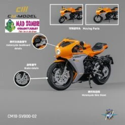 CM Model 1/18 Scale - MV Agusta SV800 2022 Yellow