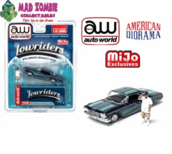 Auto World X American Diorama 1/64 1962 Chevrolet Impala SS Lowrider With Figure Limited 3,600 Pieces – Black – Mijo Exclusives