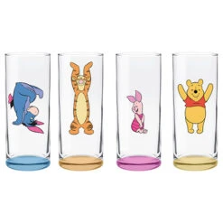 Disney Winnie The Pooh High Ball Glasses - Set Of 4