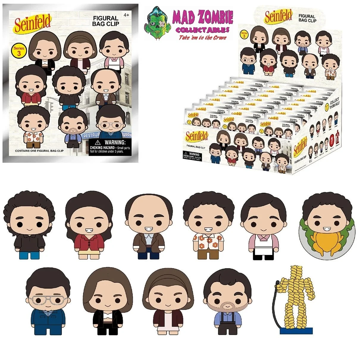 Seinfeld Series 3 3D Foam Bag Clip - Blind Bag