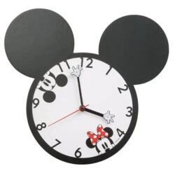 Disney Mickey Mouse And Minnie Mouse Shaped Wall Clock